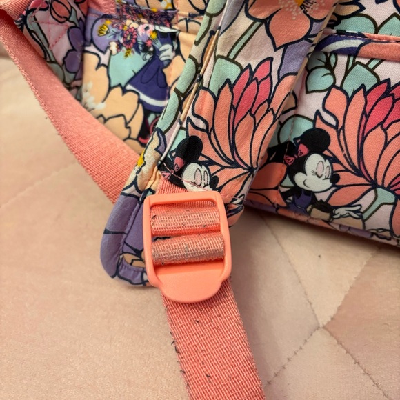 Large Vera Bradley Minnie Mouse Floral Backpack - Picture 12 of 13